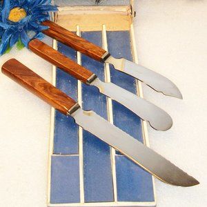 Vintage ANTININ Steel Speacialty 3 Knife Set with Bakelite Handles